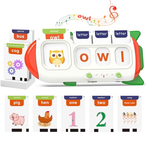 QuTZ Talking Flash Cards CVC Word Spelling Games Preschool Learning Activities Learning Toy 107 Words Letter Matching Games ABC Alphabet Flash Cards Educational Toy for Toddler 3 4 5 6 Year Old - Image 1