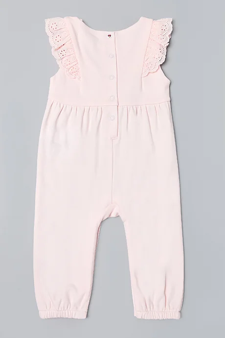 R&B Minnie Mouse Appliqued Romper with Flutter Sleeves