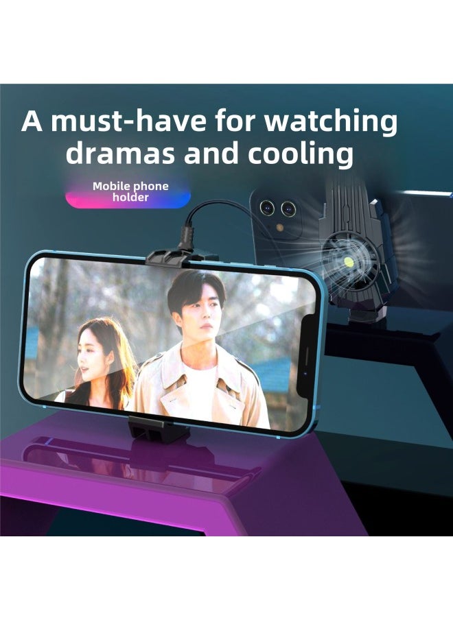 Beauenty E-sports Wireless Mobile Phone Cooling Back Clip Refrigeration Cooling Artifact Air-cooled Game Chicken Mute For Apple Android-Color:G6 【Black】 Air-cooled Live  - Image 5