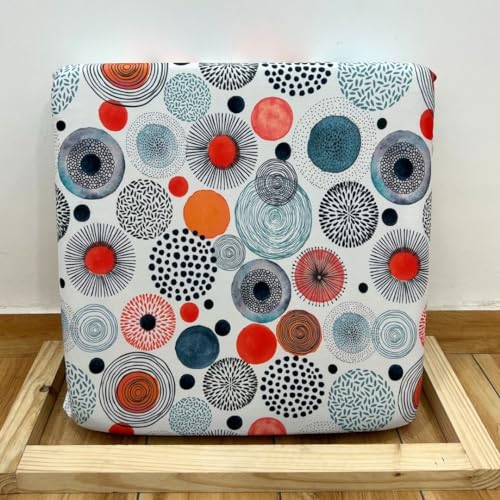 FABANE Stretchable Spandex Printed Sofa Slipcovers - Pack of 10 Sofa Seat Covers for Living Rooms, Couches, Wooden Sofas and Offices (White Circles) - Image 2