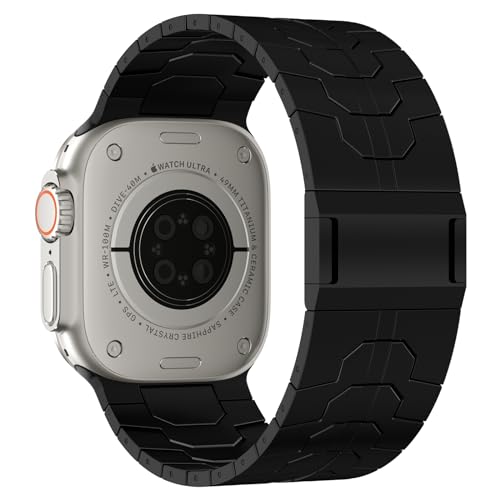 ACESTAR Full Titanium Band Compatible with Apple Watch Ultra 3/2/1 49mm/ Series 10 46mm, 26mm Wide Adjustable Links with Titanium Magnetic Clasp Connectors and DLC Coating - Image 4