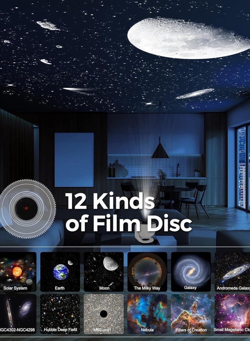Mlbose 12-in-1 Planetarium Galaxy Projector – 360° Rotating Nebula Lamp with Timed Starry Night Light for Kids and Home Theater - Image 5