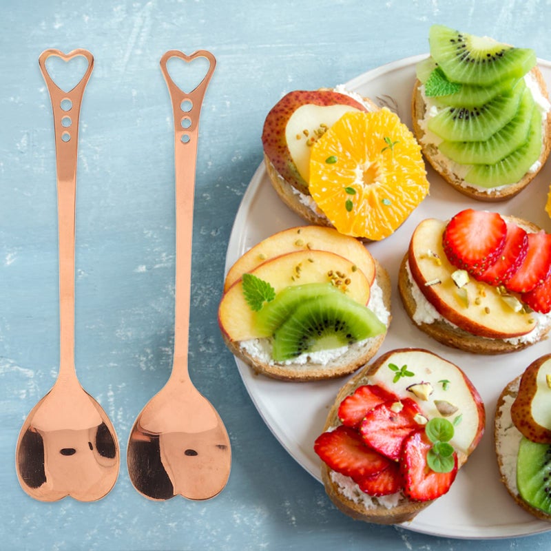 Gold Heart Shaped Dessert Spoons Mirror Polished Stainless Steel For Ice Cream Cake Fruit - Image 5