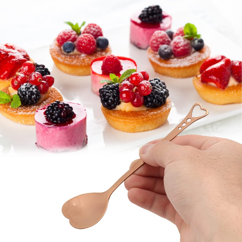 Gold Heart Shaped Dessert Spoons Mirror Polished Stainless Steel For Ice Cream Cake Fruit - Image 4