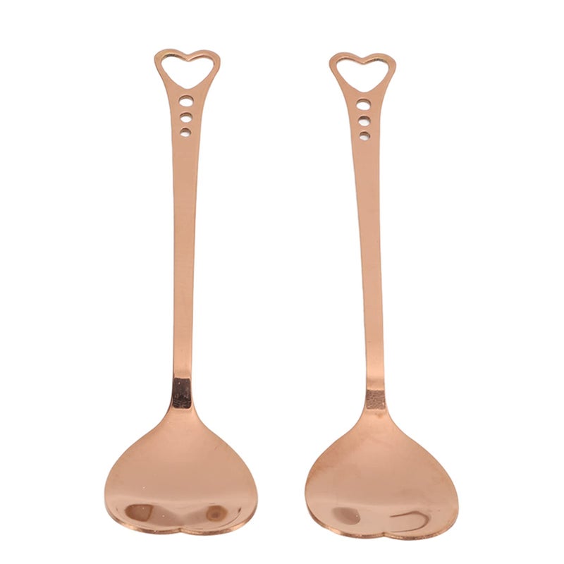 Gold Heart Shaped Dessert Spoons Mirror Polished Stainless Steel For Ice Cream Cake Fruit - Image 2