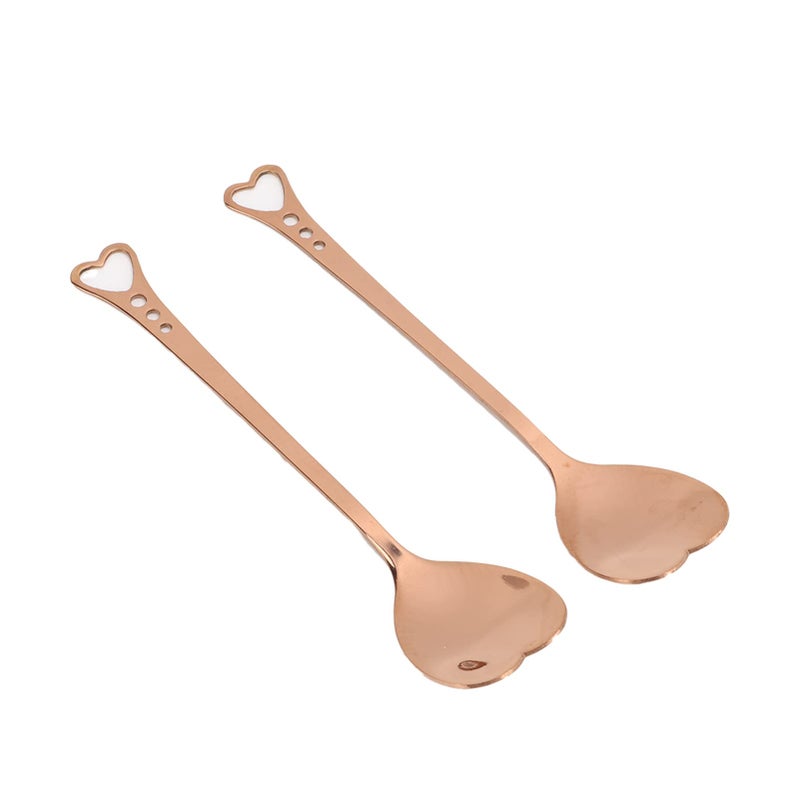Gold Heart Shaped Dessert Spoons Mirror Polished Stainless Steel For Ice Cream Cake Fruit - Image 3