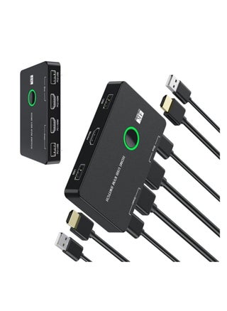 KVM Switch, KVM Switch 1 Monitors 2 Computers, KVM Switches HDMI for 2 Computers Share 1 Monitor, Supports 4K @60 Hz, 2 HDMI Cables and 2 USB Cables Included - pzsku/Z73D5898BC234DF6E5366Z/45/_/1717244076/384c6bed-3aee-4e1d-9f1a-462494903402