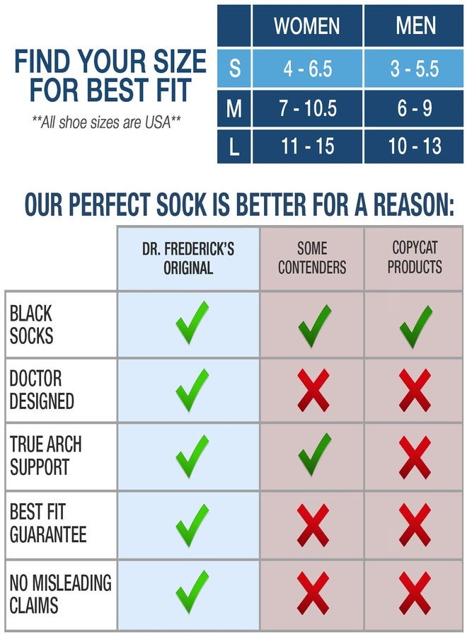 Dr. Frederick's Original Arch Support Socks - 1 Pair - Plantar Fasciitis Socks - Small - Image 3