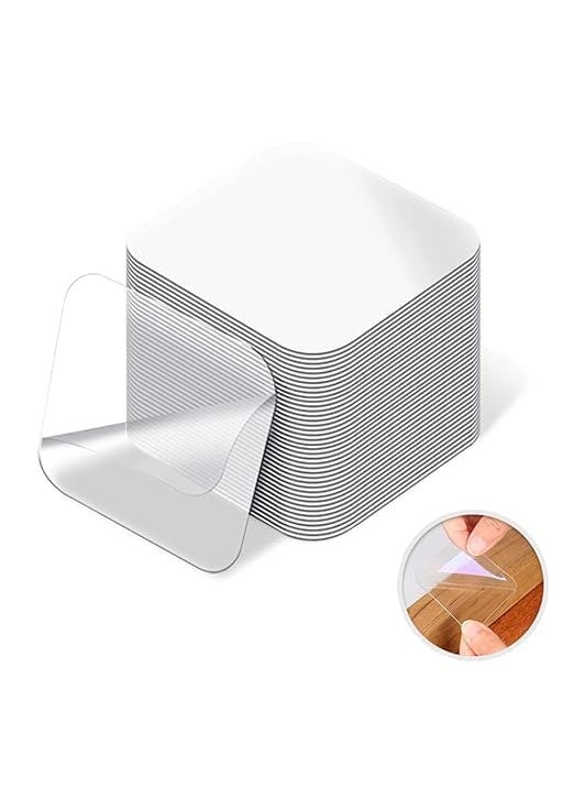 BAARITA BAARITA Double Sided Transparent Adhesive Pads Two Sided PreCut Square Tape Sticky 2 Sided Nano Tape Sticker 225 x 225 inches Pack 50  - Image 3