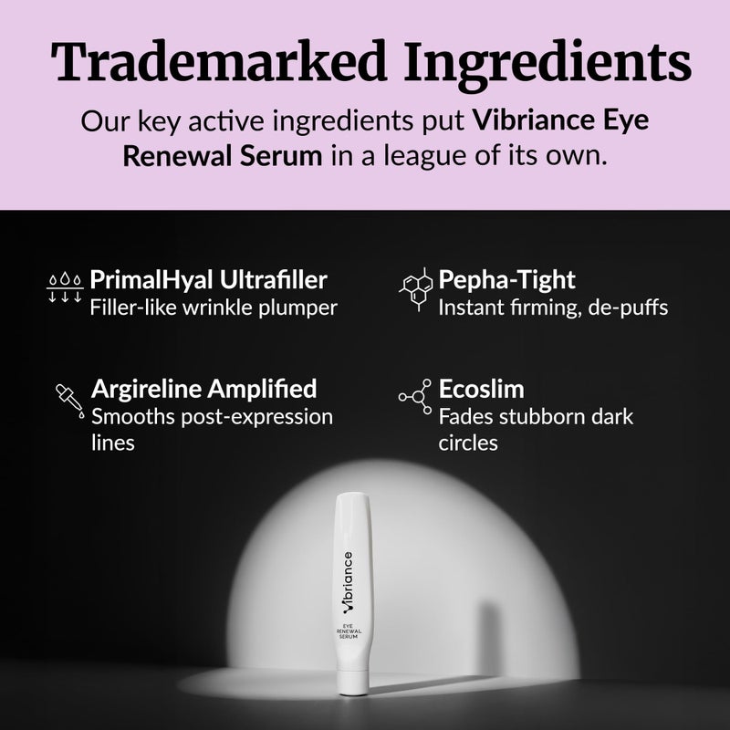 Vibriance Eye Renewal Serum - Dark Circles and Puffiness Treatment - Caffeine Formula for Reducing Bags - Image 5