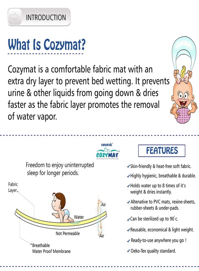 نيونيك كوزيمات كويك، غطاء سرير جاف معتمد من أويكو تكس، مناسب للأطفال حديثي الولادة، والأطفال الصغار الذين يتدربون على استخدام المرحاض، وكبار السن، والأمهات الجدد (صغير (50 سم × 70 سم)، لون الطوب + البرقوق) - Image 2