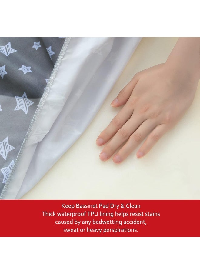 Moonsea Moonsea Waterproof Bassinet Sheets 2 Pack, Compatible with RONBEI & Koola Baby & Baby Joy Bassinet, 33" X 20" Fits Most bassinets and Cradles  - Image 3