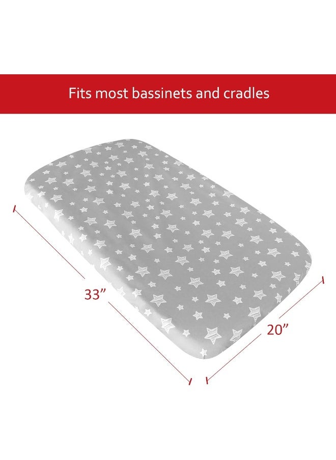 Moonsea Moonsea Waterproof Bassinet Sheets 2 Pack, Compatible with RONBEI & Koola Baby & Baby Joy Bassinet, 33" X 20" Fits Most bassinets and Cradles  - Image 4