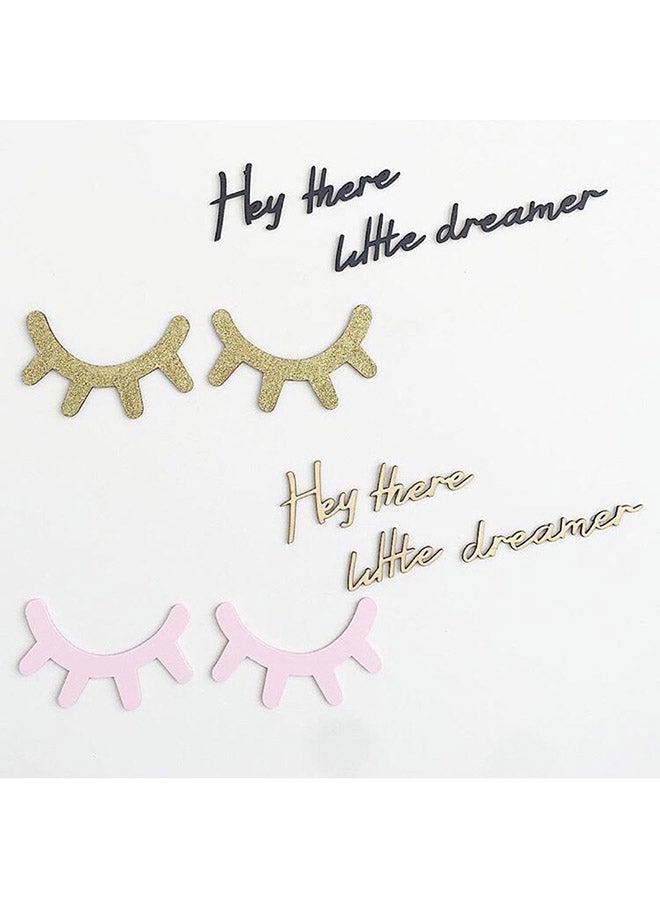 NIBEMINENT Nordic Wood Eyelashes Cartoon 3D Wall Sticker Multicolour 15 x 15cm - Image 2