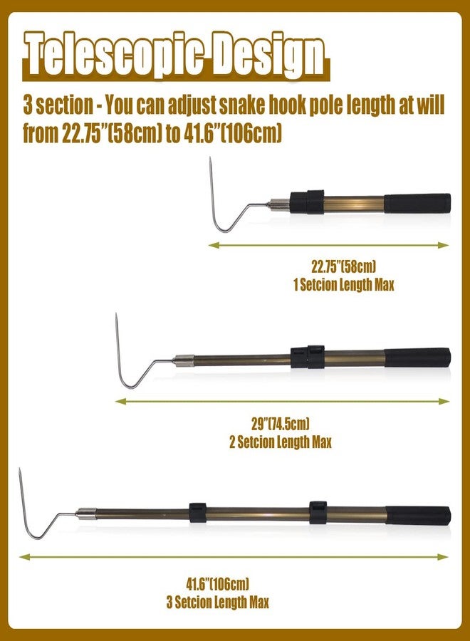 Wamlet 41.6" Snake Hook Reptile Catcher Stick Tongs Rattlesnakes Grabber Pick-up Handling Tool Kit for Catching Controlling or Moving Python Copperhead - Image 3