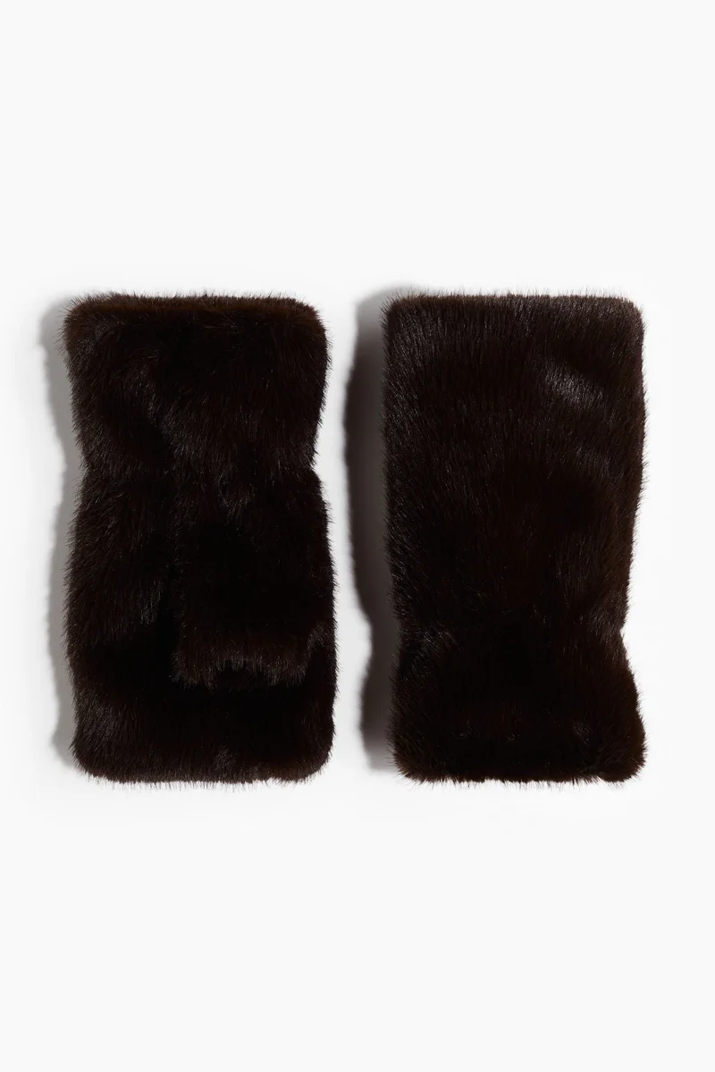 اتش اند ام قفازات زغب بدون أصابع