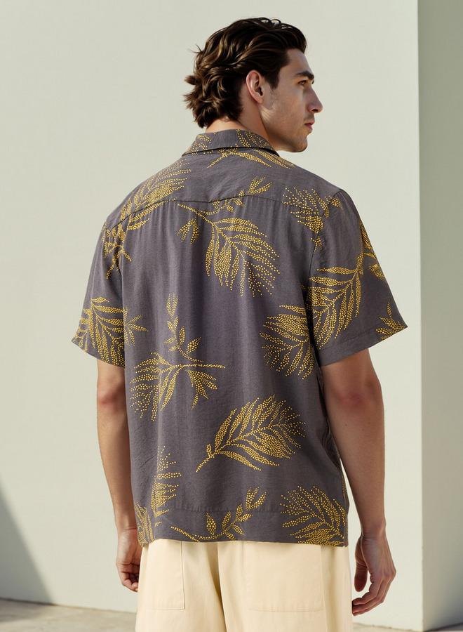 ايكونيك قميص بطبعة أوراق أيقونية شاملة - Image 3