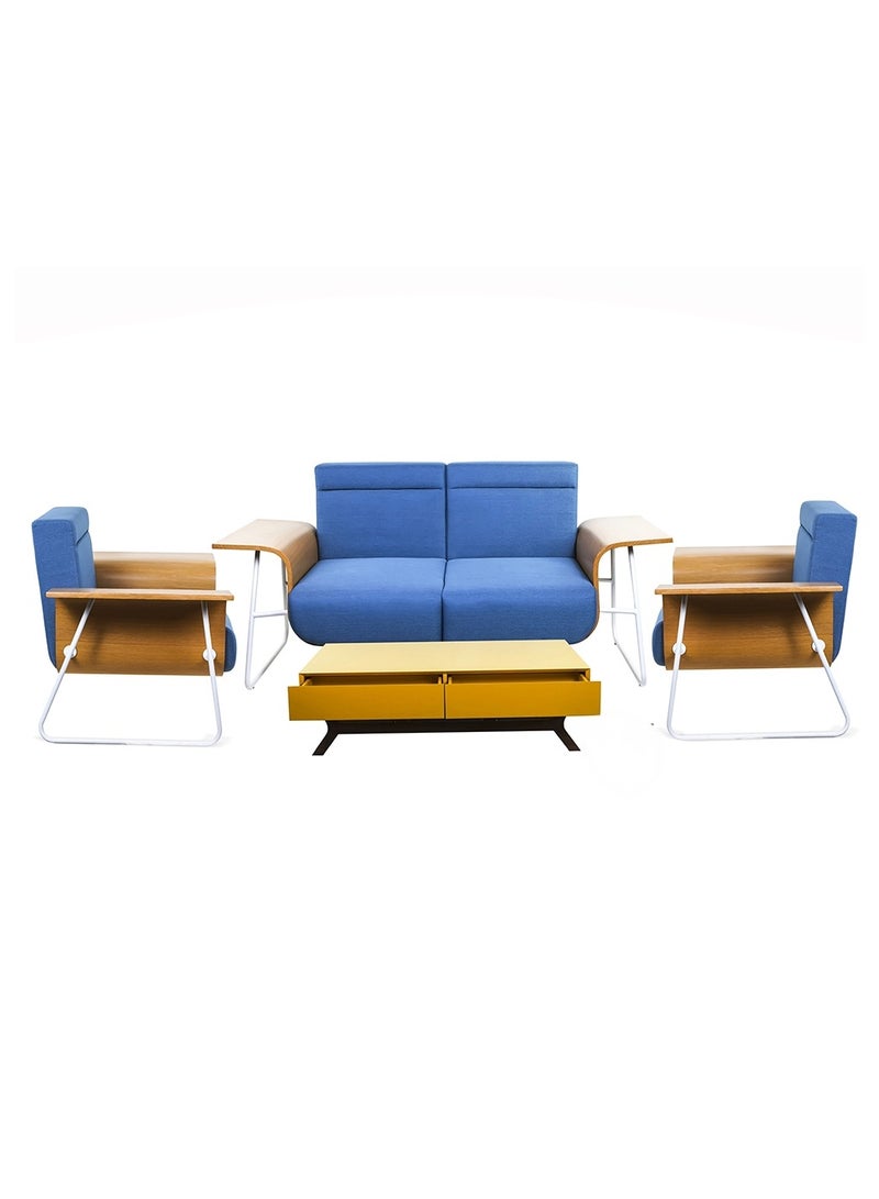 SOFA CLIO 2-SEATER WITH 2 ARM CHAIR (BLUE WHITE)