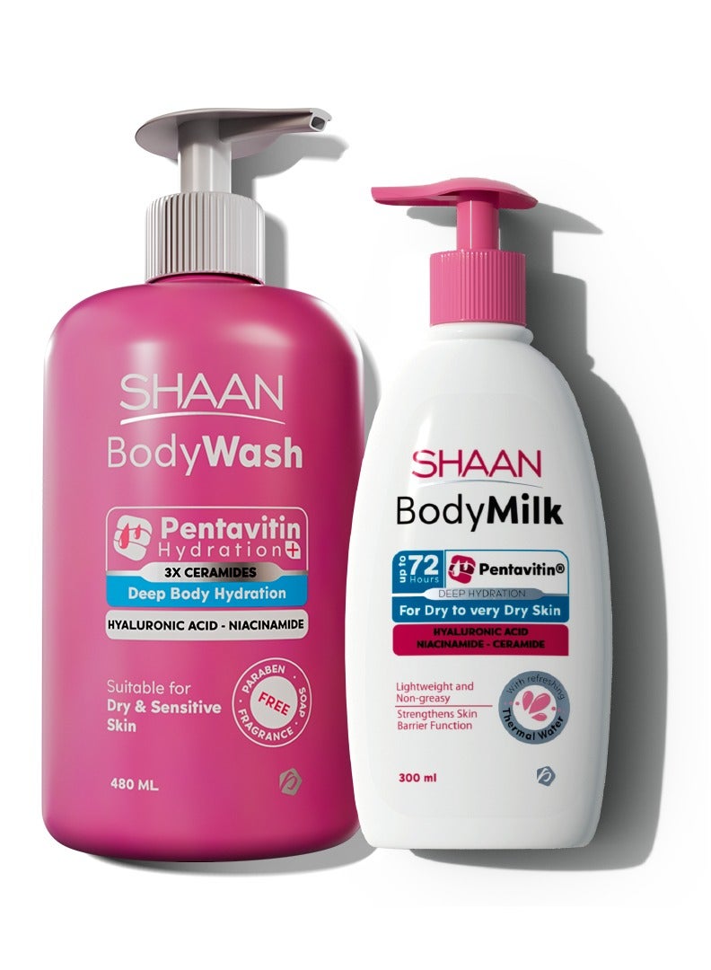 Shaan Body milk and body wash Bundle