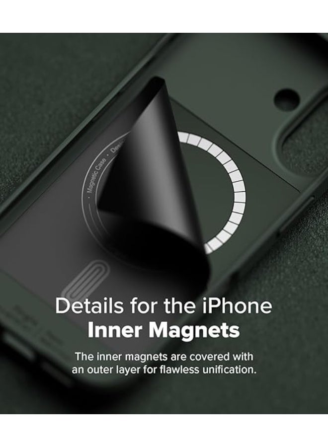 for iPhone 16 Plus Case, [Compatible with MagSafe] Oil & Dirt Resistant, Individual Lens Covers for Cameras, Non-Slip Enhanced Grip Lightweight Cover - Magnetic Dark Green - Image 4