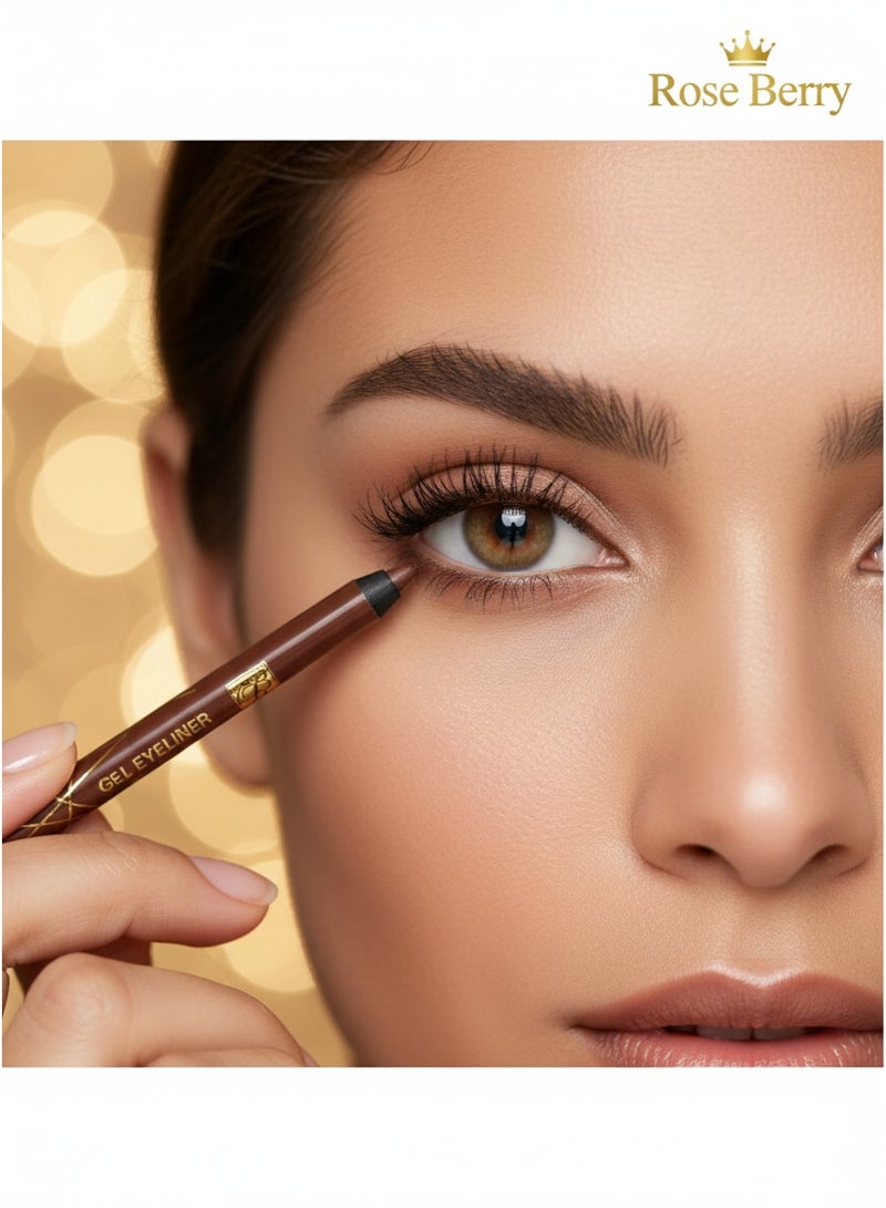 روز بيري قلم آيلاينر جِل  (Gel Eye Liner) - رقم 111 بني مطفي (Matt Brown) - مقاوم للماء ويدوم طويلاً - تركيبة كريمية للرسم والتحديد - مثالي للكحل - Image 2