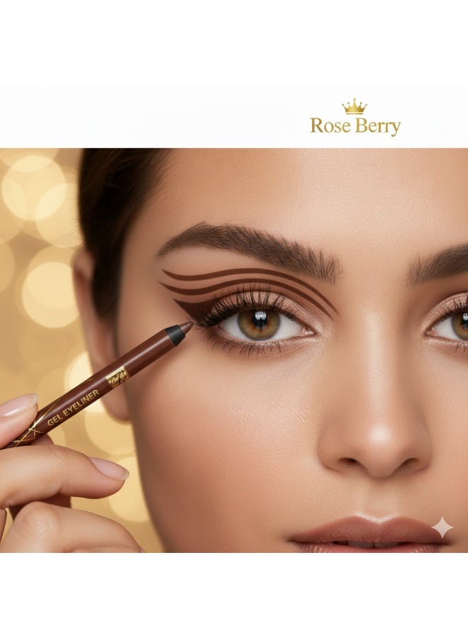 روز بيري قلم آيلاينر جِل  (Gel Eye Liner) - رقم 111 بني مطفي (Matt Brown) - مقاوم للماء ويدوم طويلاً - تركيبة كريمية للرسم والتحديد - مثالي للكحل - Image 4