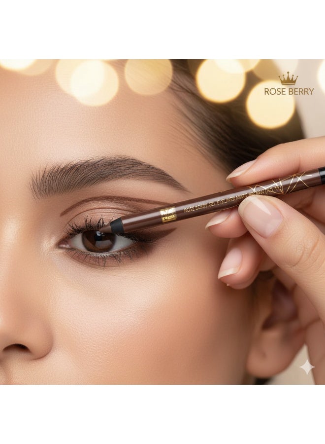روز بيري قلم آيلاينر جِل  (Gel Eye Liner) - رقم 111 بني مطفي (Matt Brown) - مقاوم للماء ويدوم طويلاً - تركيبة كريمية للرسم والتحديد - مثالي للكحل - Image 3