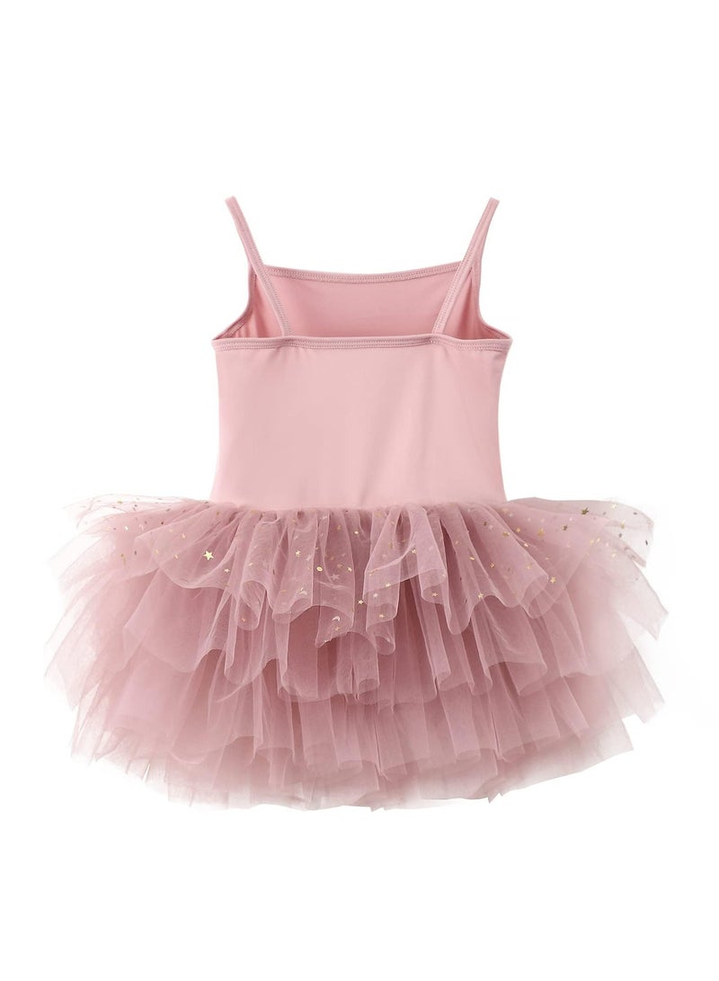 CMGTYYD Toddler Girls Ballet Dress Toddler Dance Leotard Tutu with Shiny Tulle Ballerina Costume 110CM - Image 3