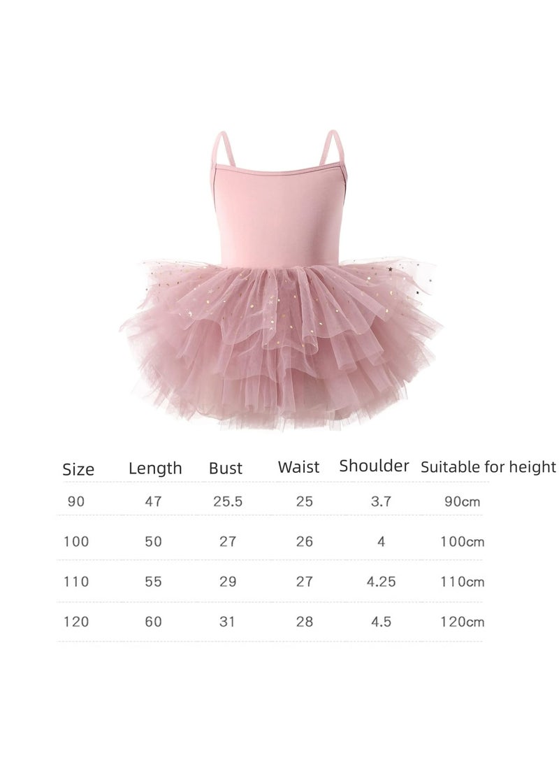 CMGTYYD Toddler Girls Ballet Dress Toddler Dance Leotard Tutu with Shiny Tulle Ballerina Costume 110CM - Image 5