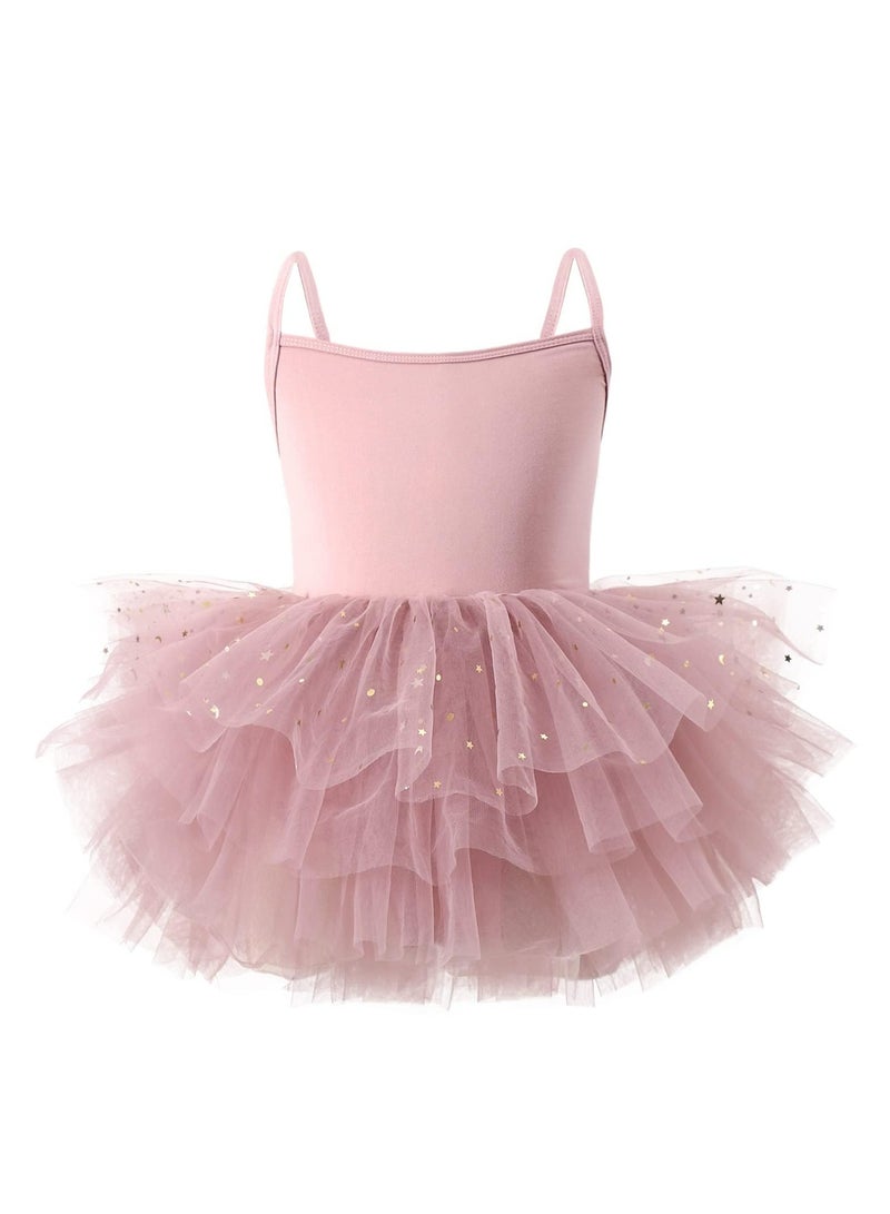 CMGTYYD Toddler Girls Ballet Dress Toddler Dance Leotard Tutu with Shiny Tulle Ballerina Costume 110CM - Image 1