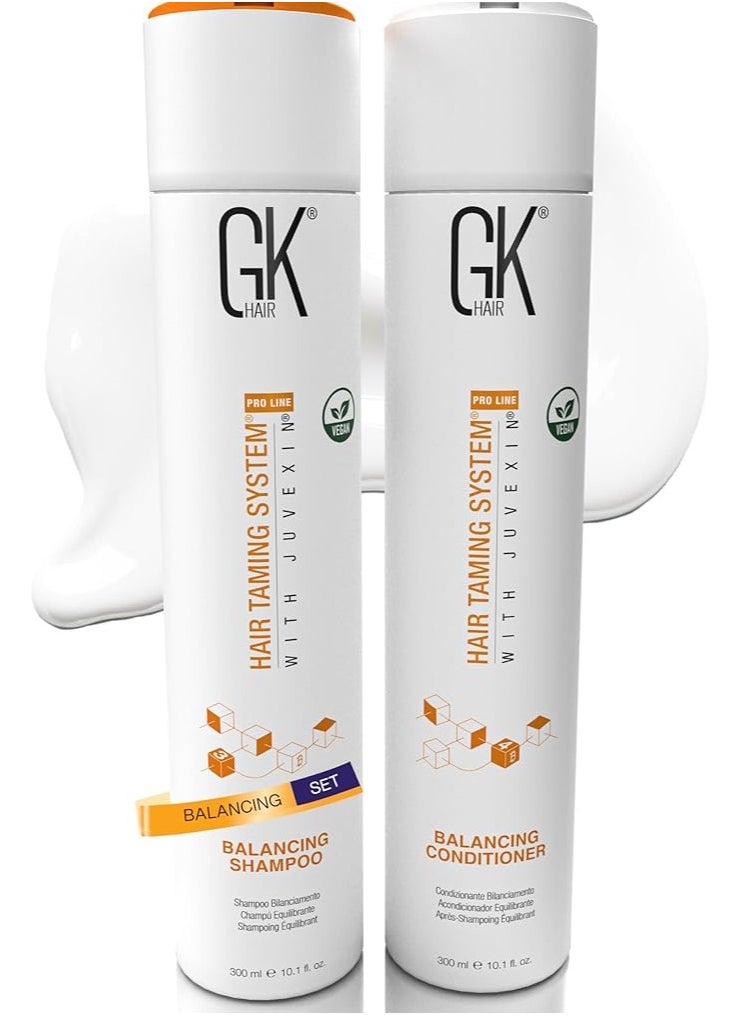 GK Hair Balancing Shampoo and Conditioner Sets (10.1 Fl Oz/300ml) For Oily & Color Treated Hair Deep Cleansing Ideal for Over-Processed and Environmentally Stressed Hair 