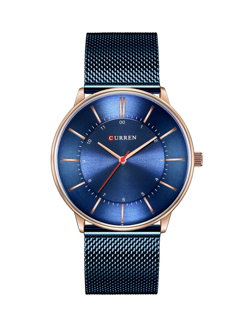 Men's Waterproof Stainless Steel Mesh BAnd Casual Quartz Watch 8303 - 41 mm - Blue - Image 1