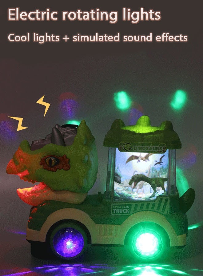 Dinosaur Truck Toy, Car Toys with Music  Lights, Electric Spray Car with Rotating Light, Parent-child Interaction Toys, Fun Gift for Kids Engaging Playtime with Realistic Features, Orange - Image 4