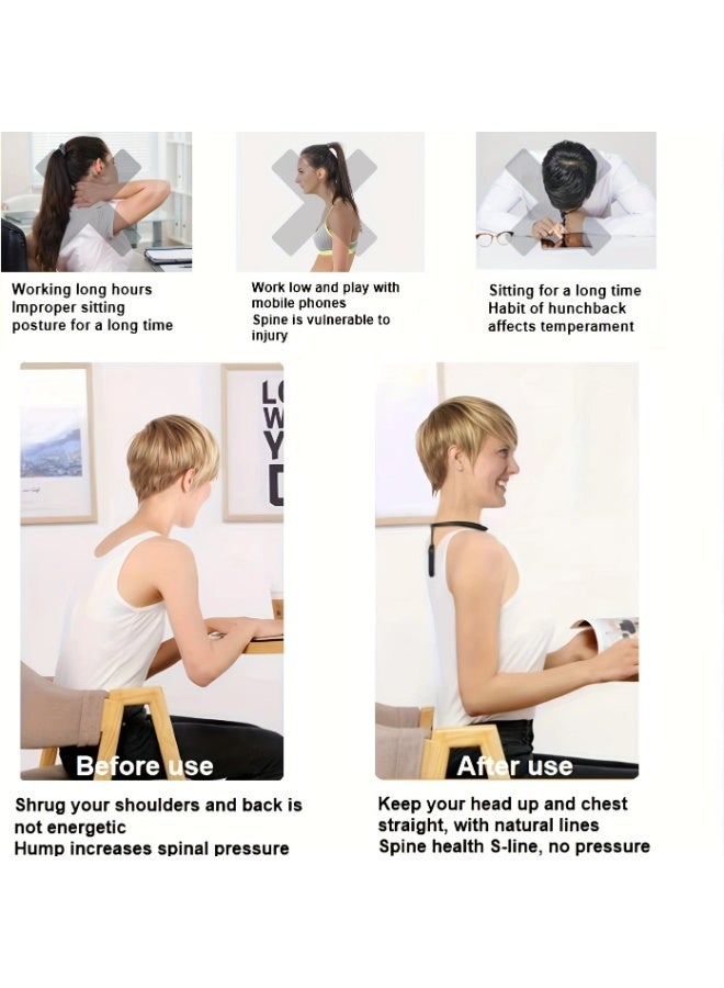 جهاز تدريب ذكي لتصحيح الوضع، جهاز استشعار الحركة، دعامة الكتف العلوي من الظهر، دعم الترقوة والصدر والظهر، تصحيح وضعية الظهر المعلق بدون حمالات، تذكير بالاهتزاز، عالمي للرجال والنساء - Image 5