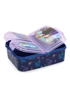 STOR 3-Compartment Frozen Theme BPA-Free Airtight Sandwich Box Blue and Purple 6.7 x 19.5 x 16.5 cm  - Image 3