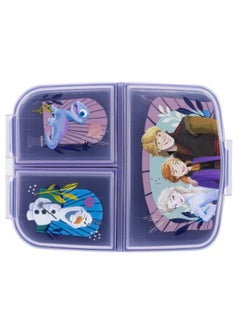 STOR 3-Compartment Frozen Theme BPA-Free Airtight Sandwich Box Blue and Purple 6.7 x 19.5 x 16.5 cm  - Image 5