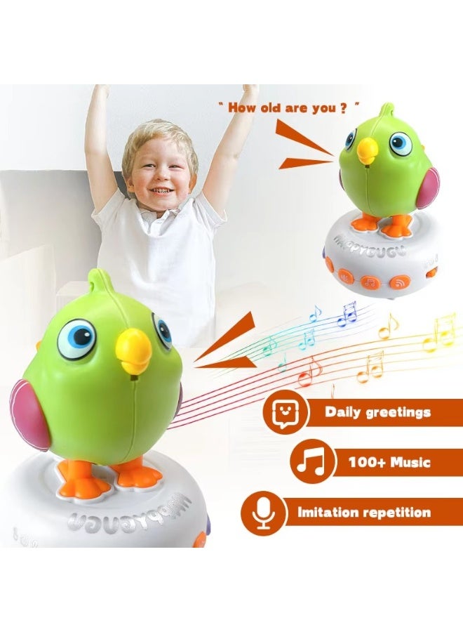 Toy Box Talking Parrot Gift for Kids Speaking and Dancing Musical Bird Interactive Toys Record and Learning Birds - Image 2