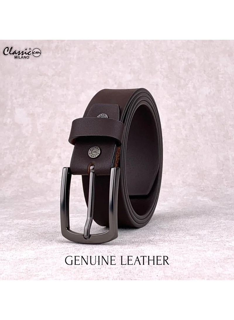 Classic Milano Brown (ZTF 35MM K) Classic Milano Genuine Leather Belt for Men – Black and Brown Formal Belt – Men Belts for Office & Business Wear – Mens Belt Leather with Gift Box for Men | Best Price UAE
