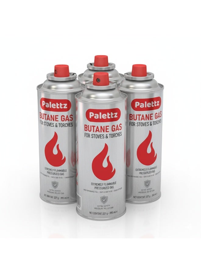 NATIONAL PAINTS عبوة غاز البيوتان لإعادة التعبئة 227 جرام (395 مل)، خزان وقود محمول ممتاز لأسطوانات الطهي، لحام الشعلة، الشواء، التدفئة والطهي في الهواء الطلق، نقاء عالي >98% من البيوتان، علبة قفل سهلة وآمنة.