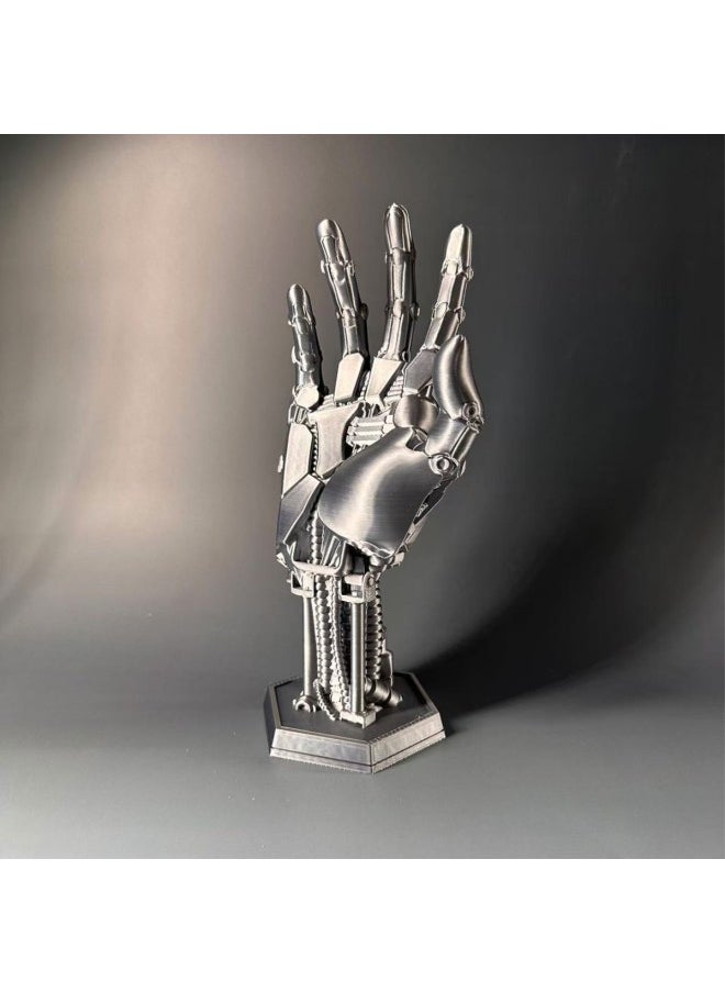 3D Printing Cyberpunk Manipulator Square Base PS45 Xbox Switch Rack Handle Bracket Explosions-Color:Silver-Specifications:The Left Hand (square Bottom) Is Not Movable