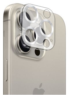 CATANES iPhone 15 Pro Max Camera Lens Protector Tempered Glass 9H Hardness Ultra HD Anti-Scratch Easy to Install Case Friendly Full Coverage Guard Silver  - Image 1