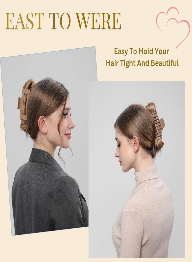 LuSeren Light Brown Hair Clips for Women - 8 Pack 4.3 Inch Large Hair Claw Clips for Women Thin Thick Curly Hair, Big Matte Banana Clips,Strong Hold jaw clips - Image 3