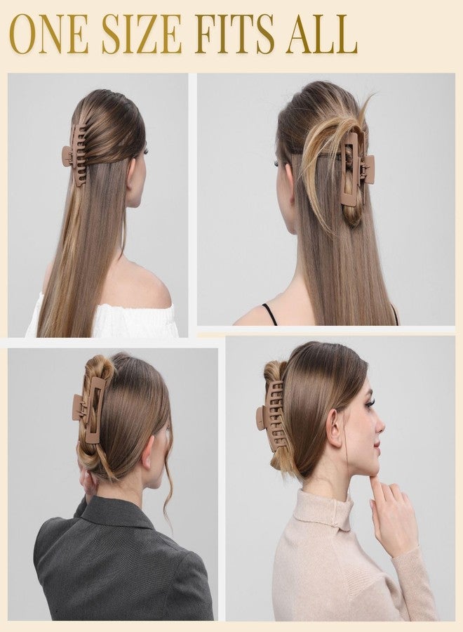 LuSeren Light Brown Hair Clips for Women - 8 Pack 4.3 Inch Large Hair Claw Clips for Women Thin Thick Curly Hair, Big Matte Banana Clips,Strong Hold jaw clips - Image 4