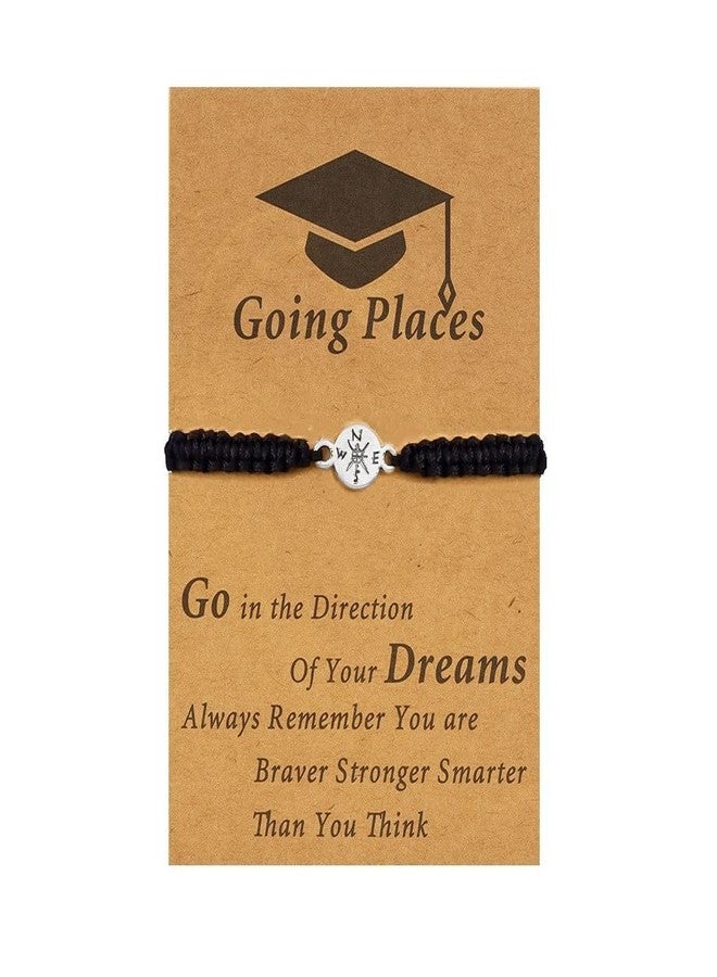 Pingyongchang Compass Bracelet Graduation Gifts for Her Him,Graduate College High School Inspirational Gifts Graduates with Gift Card for Women-2pcs - Image 5