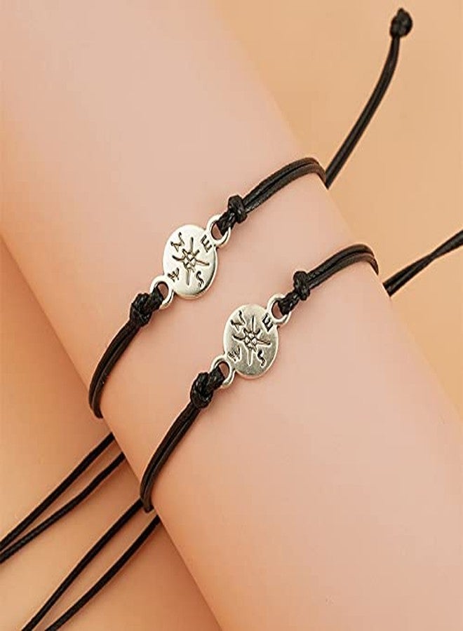Pingyongchang Compass Bracelet Graduation Gifts for Her Him,Graduate College High School Inspirational Gifts Graduates with Gift Card for Women-2pcs - Image 3