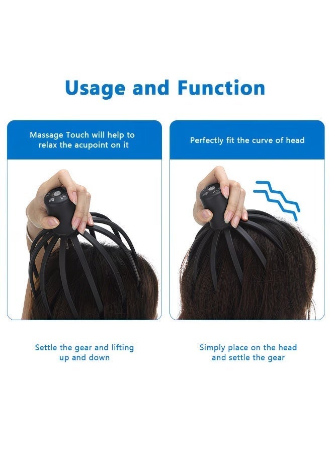 M MIAOYAN 3D Octopus Scalp Massager, Rechargeable Electric Head Massage Tool with Vibration, Relaxation Device - Image 4