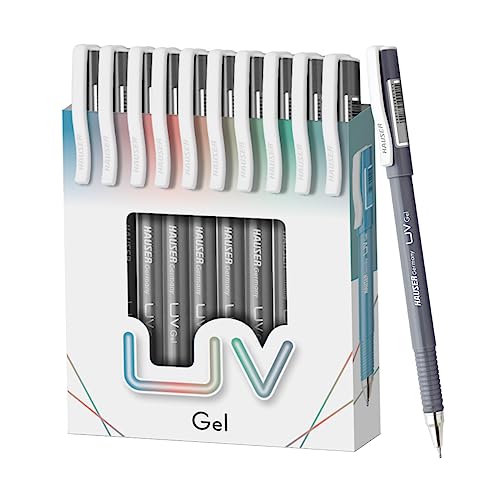 Hauser UV Gel Pen Wallet Pack | Ensures Smoothness & Durability | Waterproof Ink for Smooth & Smudge Free Writing | Black Ink, Pack of 10 Pens - Image 2