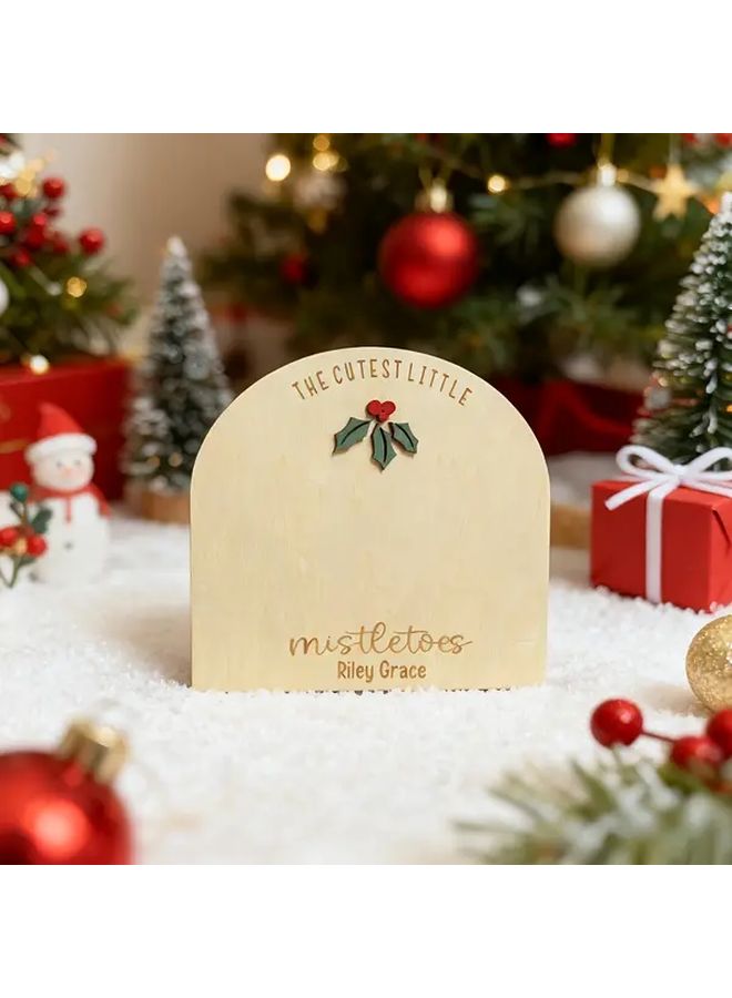 Christmas Knot Style Personalized Wooden Plaque For DIY Holiday Footprint Craft - Image 2