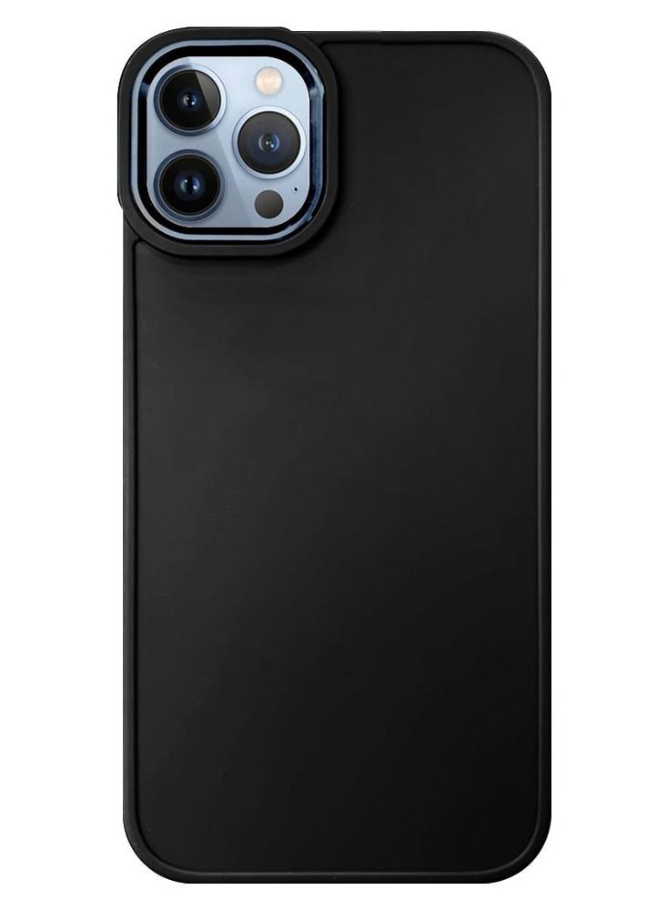 JOWAY غطاء سيليكون ناعم فائق النحافة مضاد للصدمات لجهاز آيفون 12 برو ماكس 6.5 بوصة باللون الأسود - Image 1