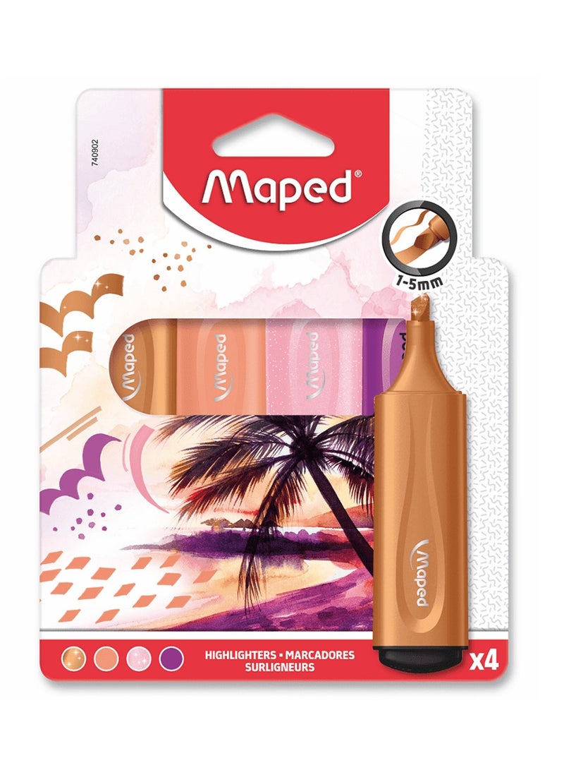 Maped 4 قطع من هايلايتر فلوبيبس غروب الشمس بألوان متعددة - Image 1